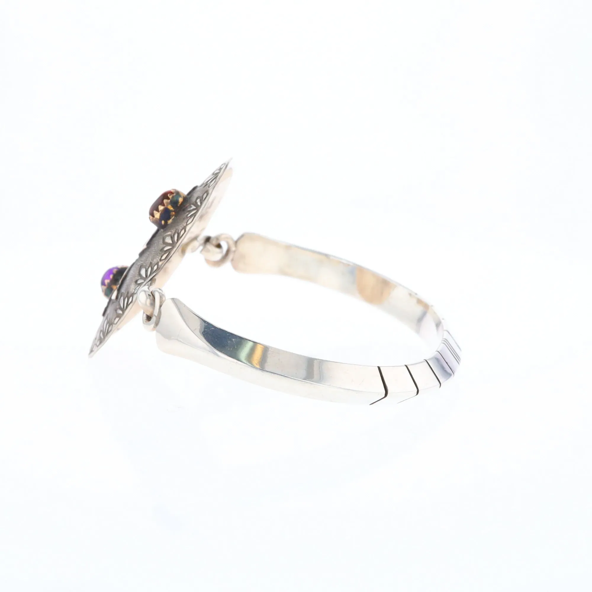 Kokopelli Amber and Amethyst Bracelet
