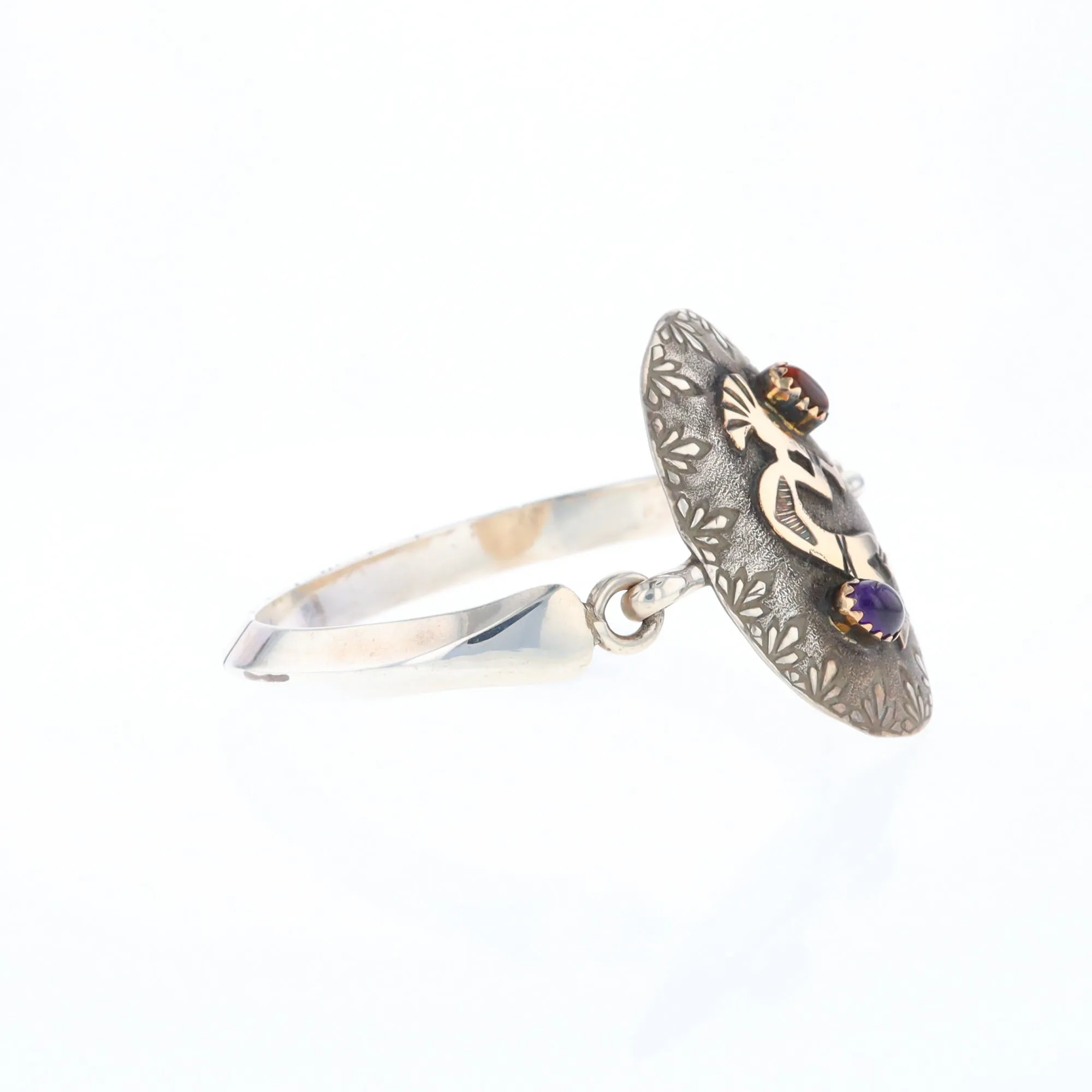Kokopelli Amber and Amethyst Bracelet