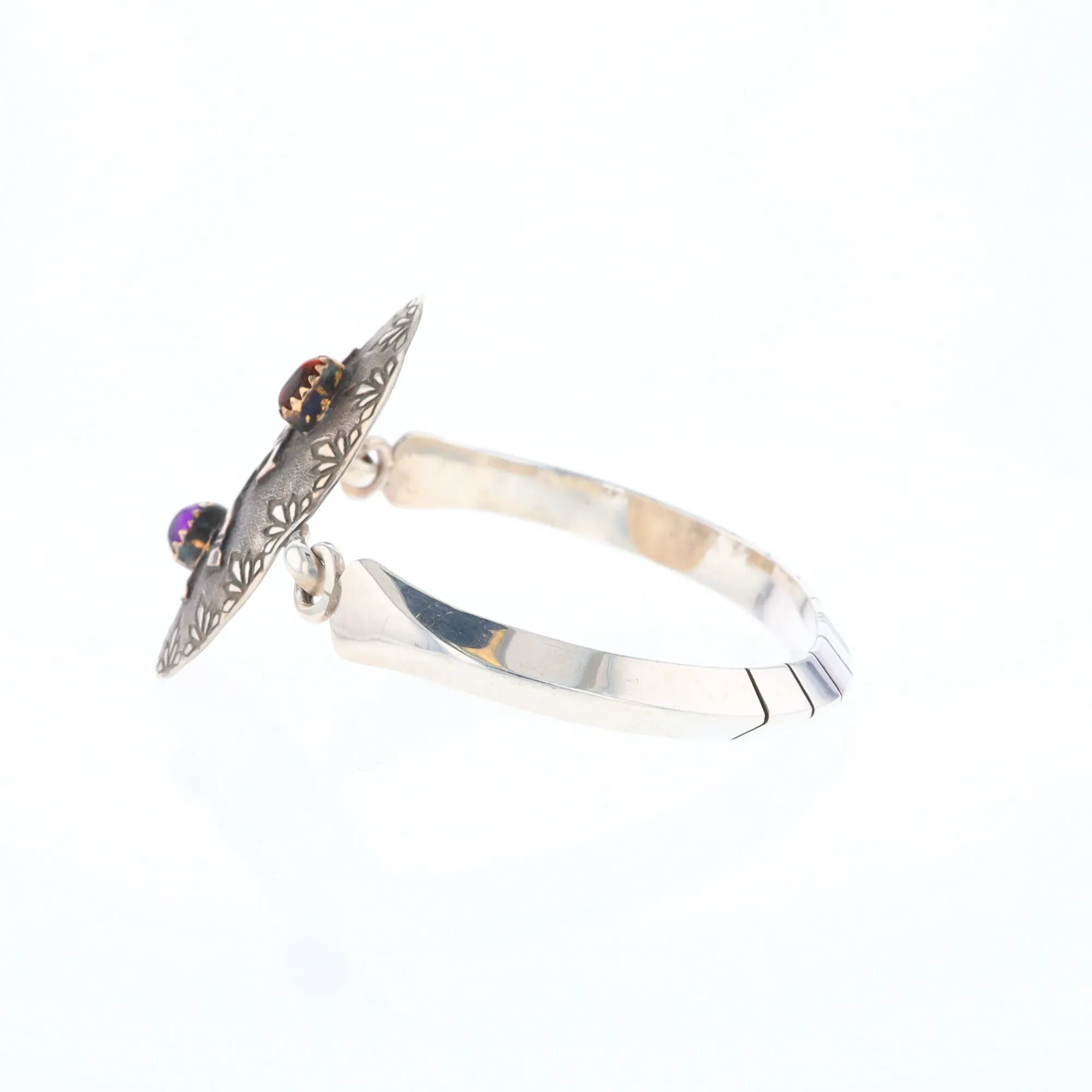 Kokopelli Amber and Amethyst Bracelet