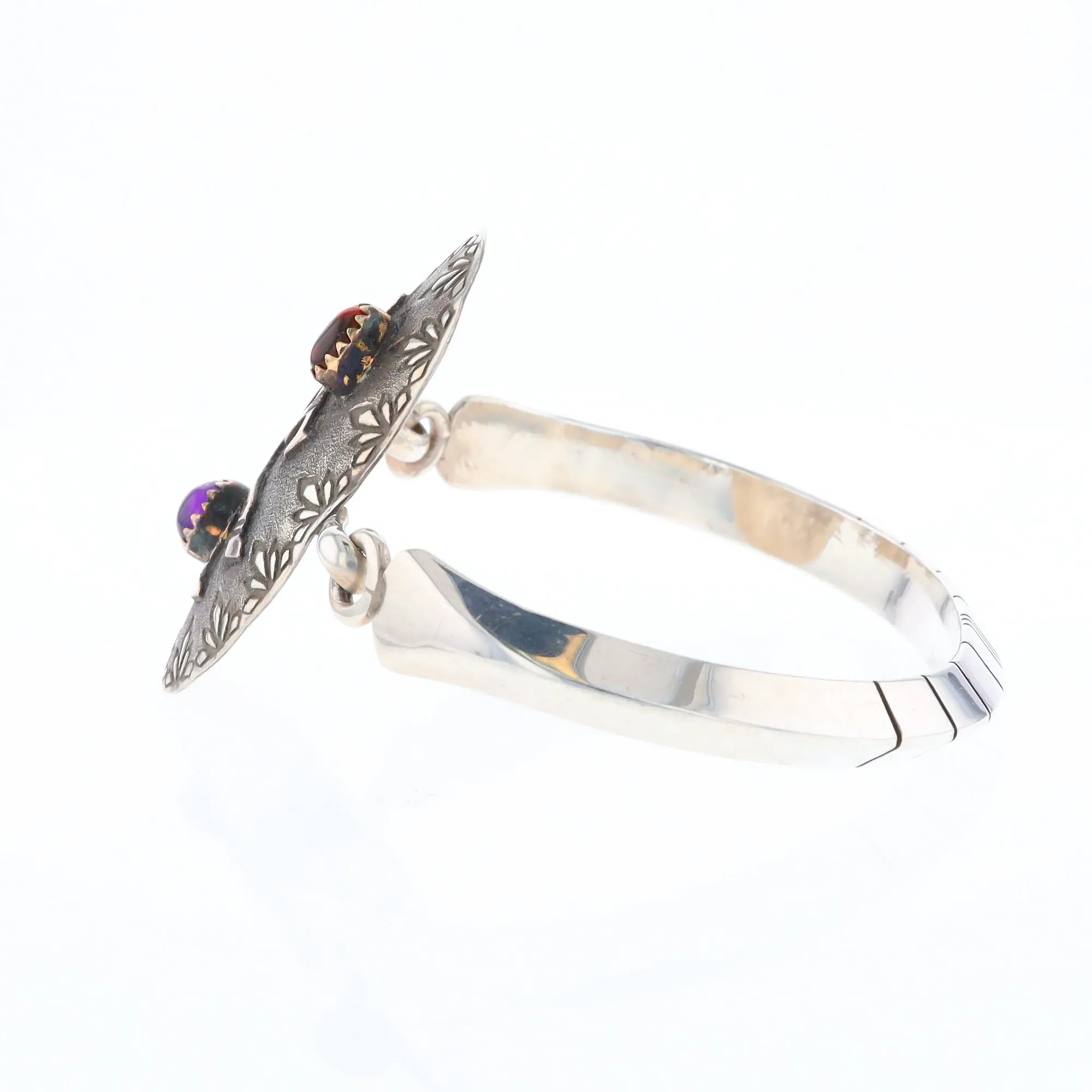 Kokopelli Amber and Amethyst Bracelet