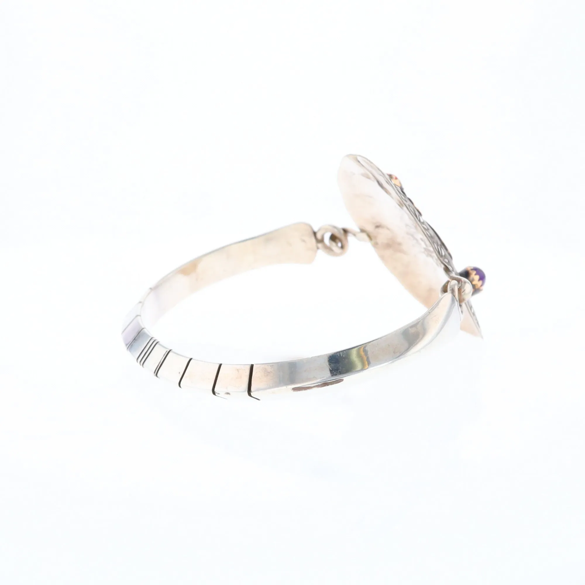 Kokopelli Amber and Amethyst Bracelet