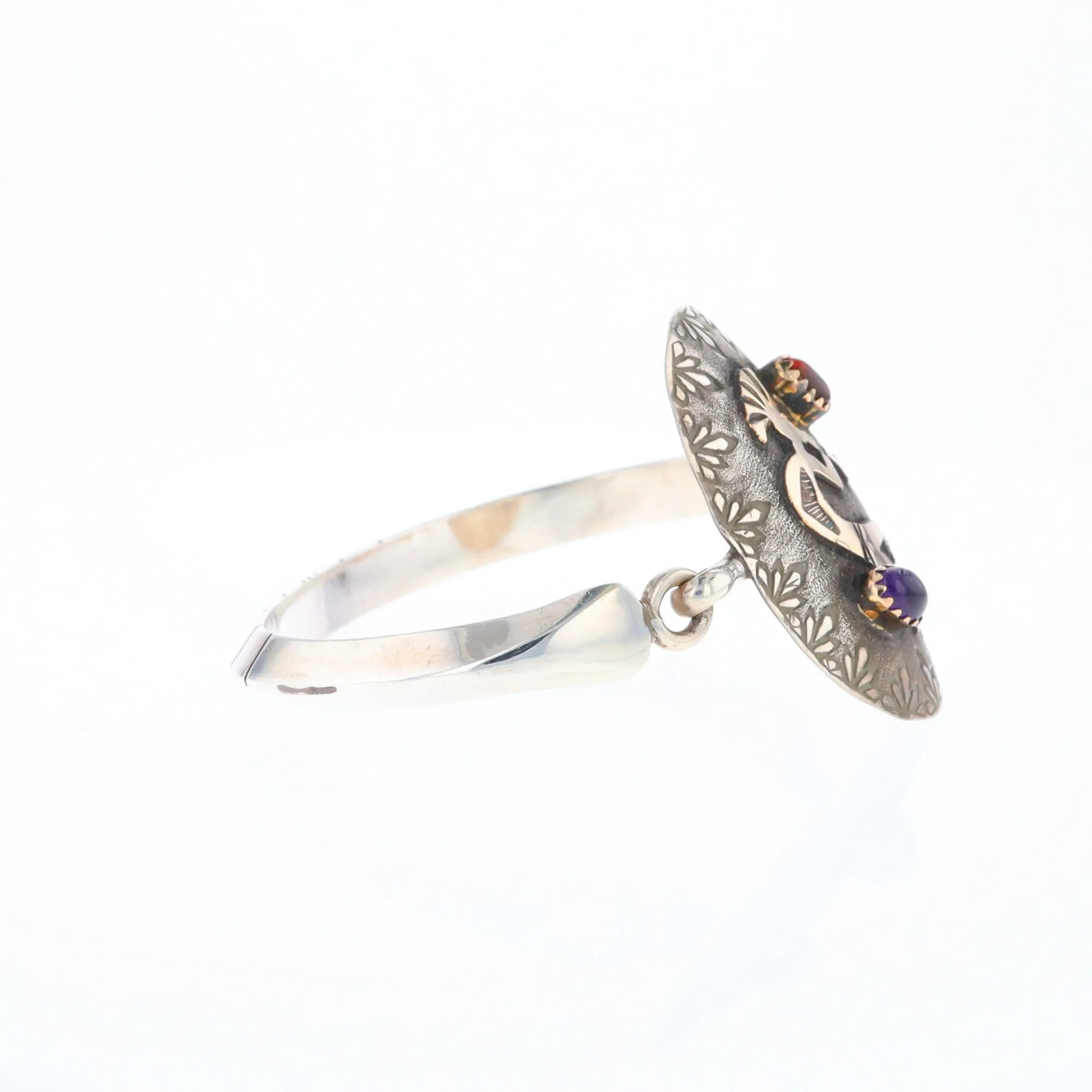 Kokopelli Amber and Amethyst Bracelet