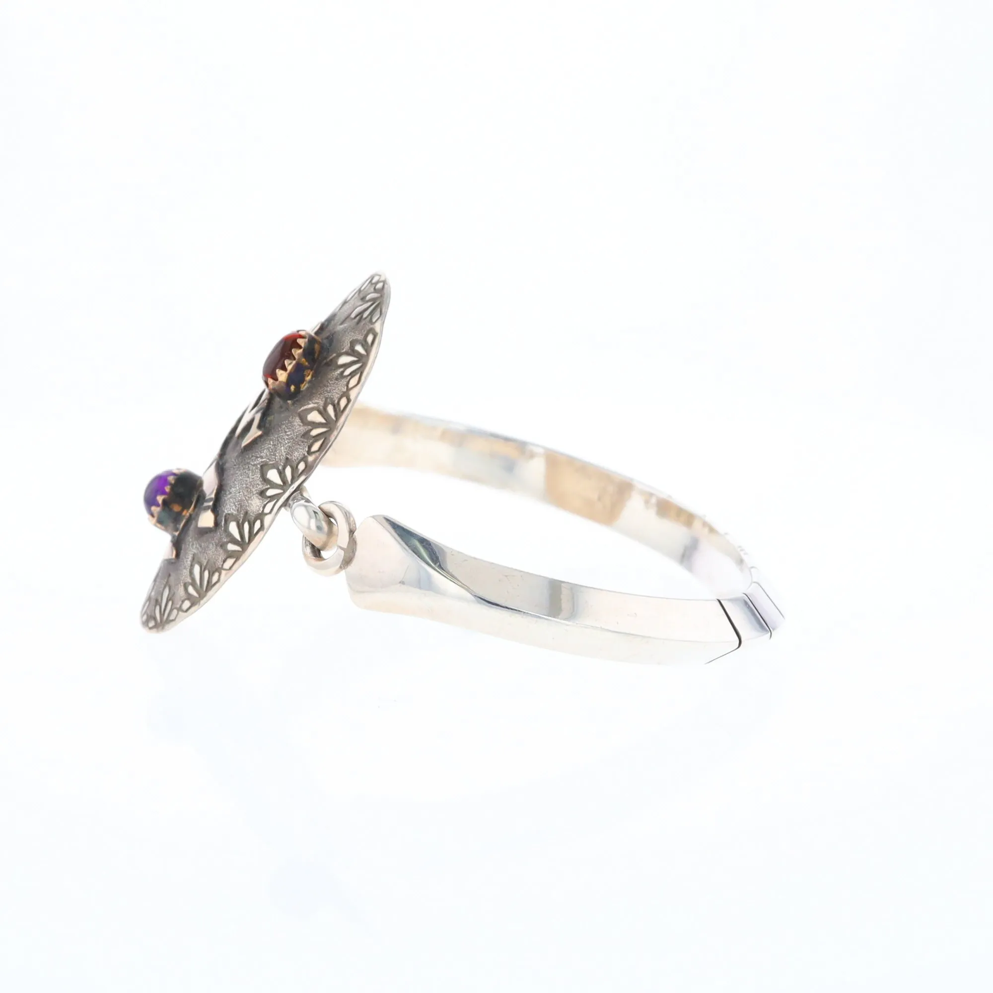 Kokopelli Amber and Amethyst Bracelet