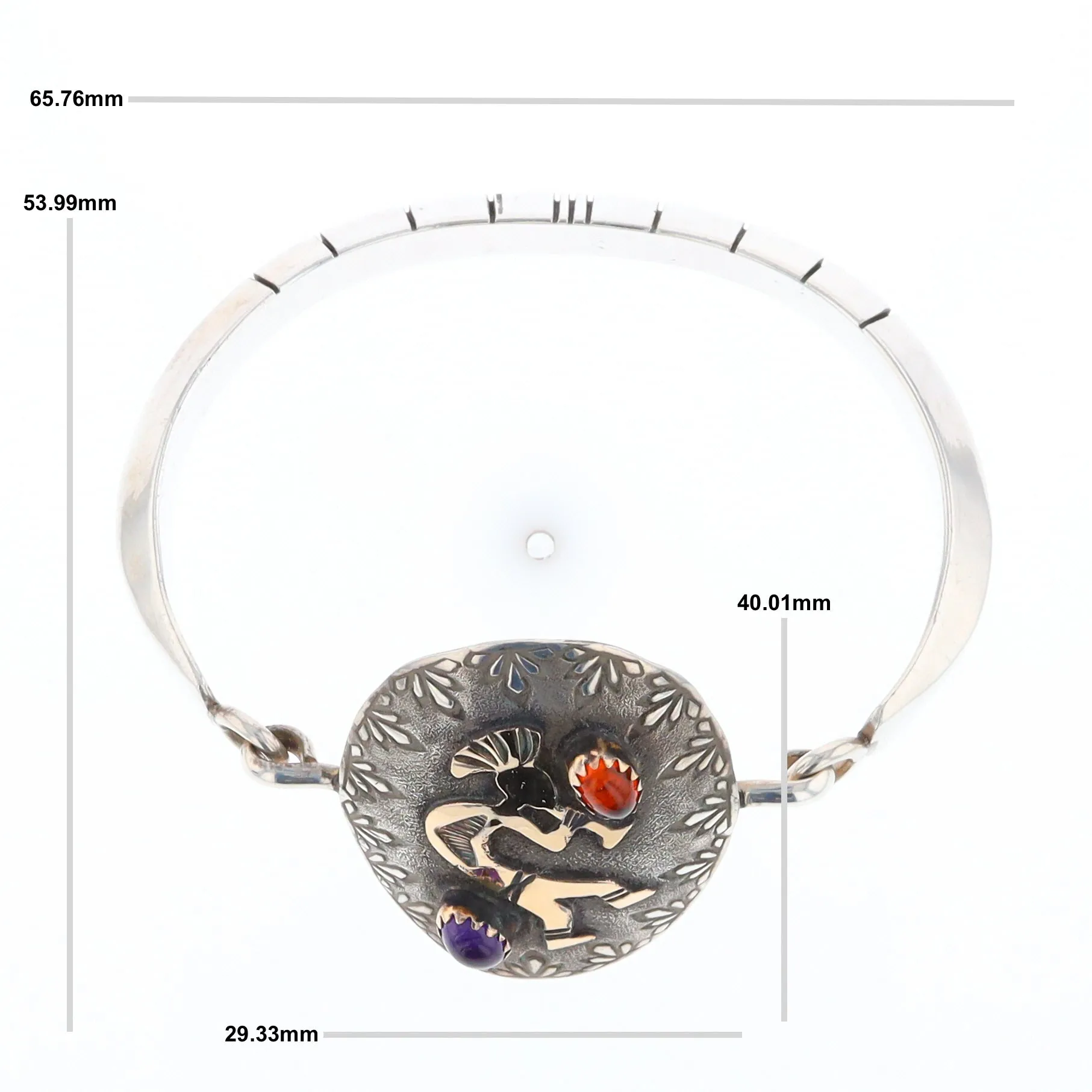 Kokopelli Amber and Amethyst Bracelet