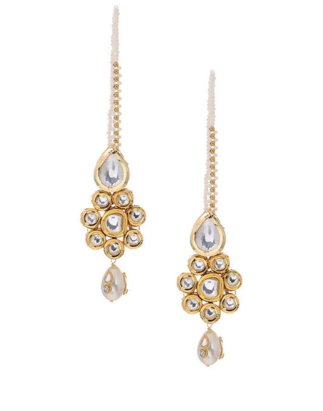 Kundan Choker In Pearl With Earrings