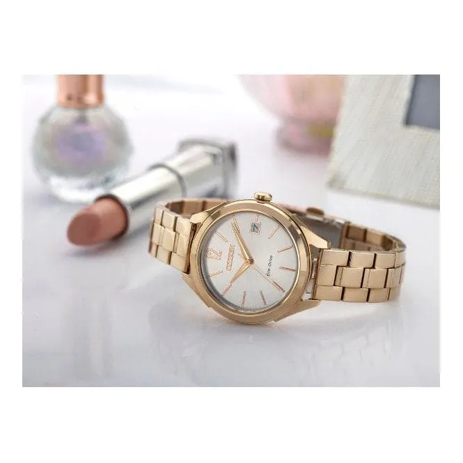 Ladies Bracelet Dress Stainless Steel Gold Watch FE6143-56A