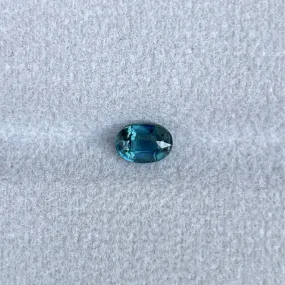 Loose sapphire heated certified blue green oval shape cut natural 0.73 ct