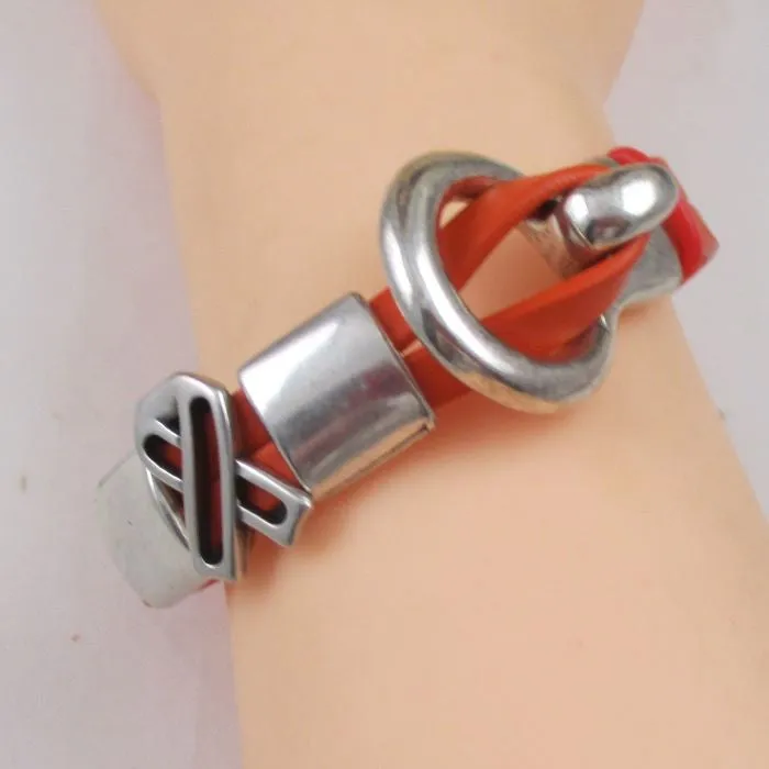 Love Orange Awareness Flat Leather Bracelet - Unisex