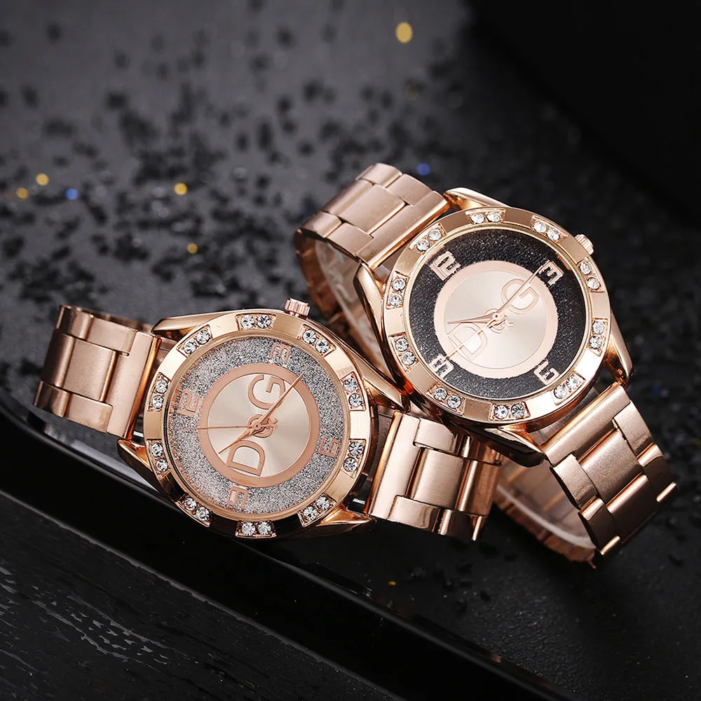 Luxury women Famous Brand Casual Quartz Watch women Gold Silver Full Steel Watche