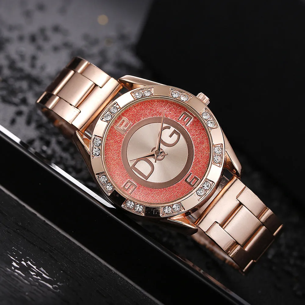 Luxury women Famous Brand Casual Quartz Watch women Gold Silver Full Steel Watche