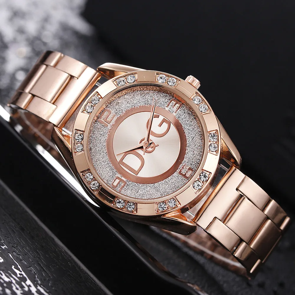 Luxury women Famous Brand Casual Quartz Watch women Gold Silver Full Steel Watche