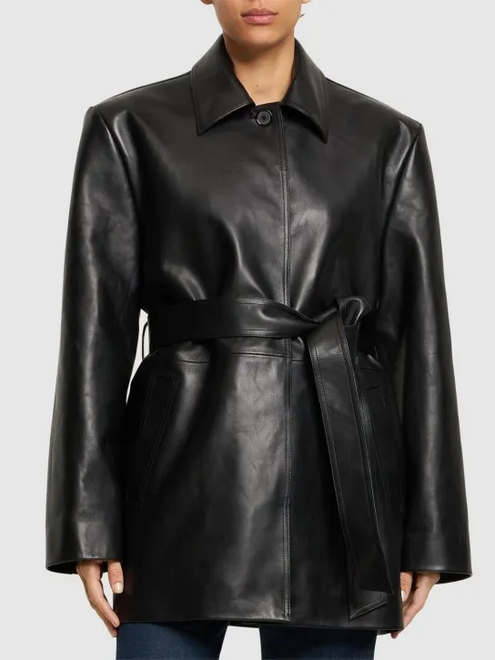 Magda Butrym   Leather belted jacket 