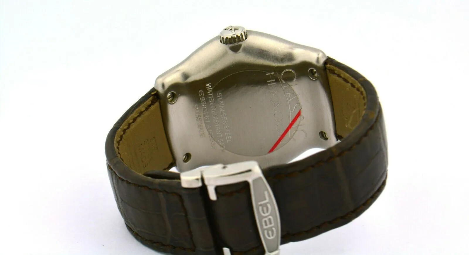 Men's Ebel Watch "Classic Hexagon" Automatic Stainless Steel Croc 47MM Cal 305