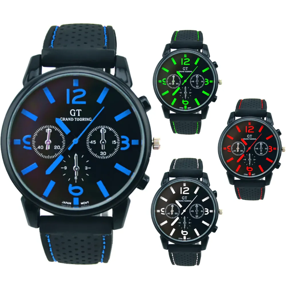 Men's GT Racing Style Wrist Watch in Four Colors