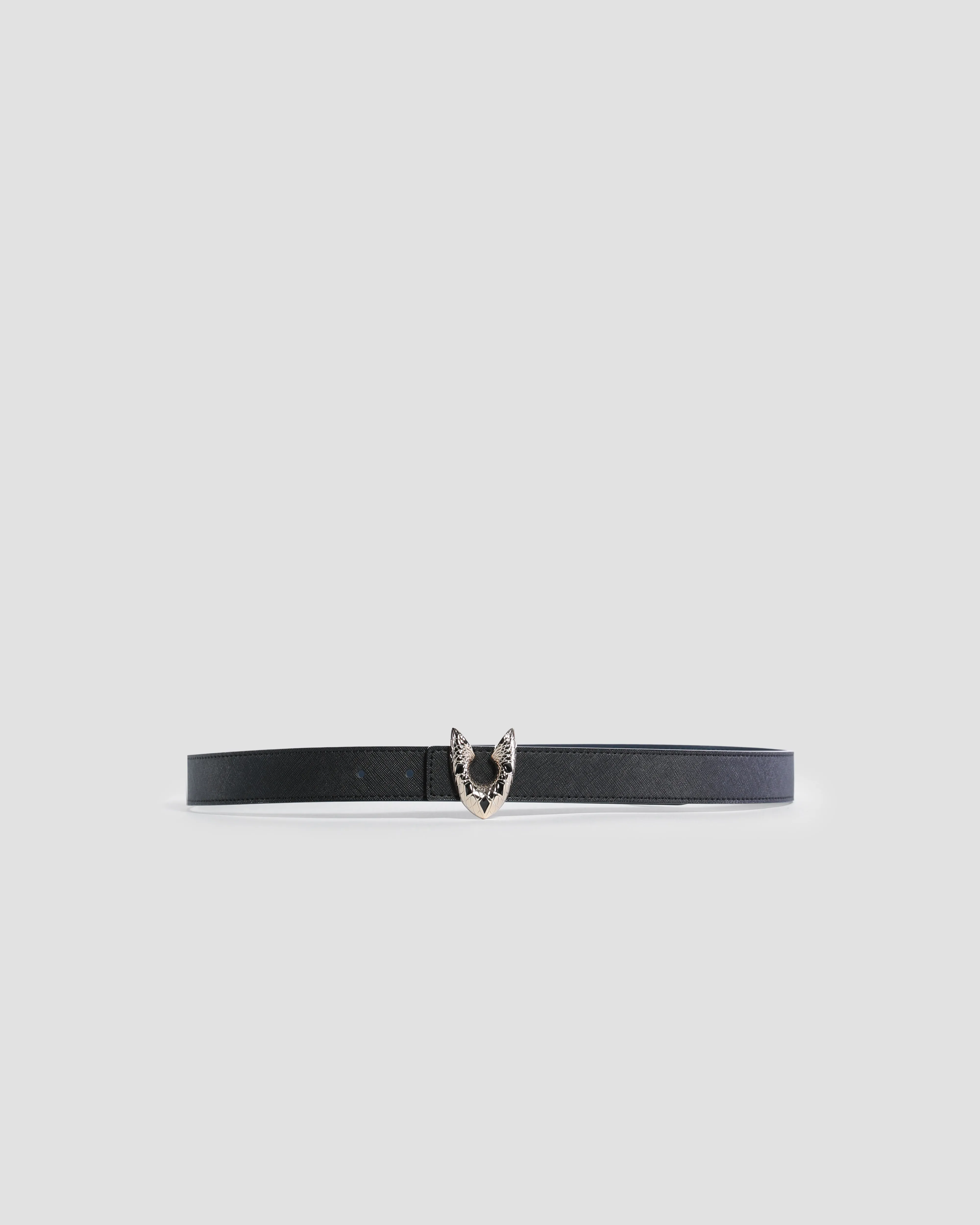 Metal Logo Buckle Reversible Belt
