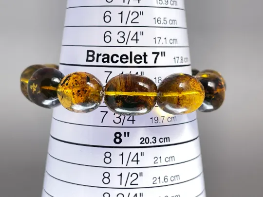 Mexican AMBER Crystal Bracelet - Beaded Bracelet, Handmade Jewelry, Healing Crystals and Stones, 48445
