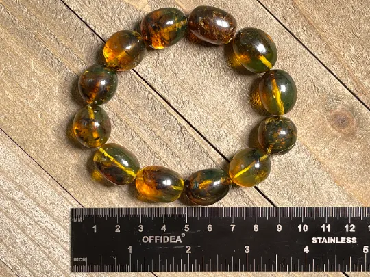 Mexican AMBER Crystal Bracelet - Beaded Bracelet, Handmade Jewelry, Healing Crystals and Stones, 48445