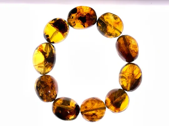 Mexican AMBER Crystal Bracelet - Beaded Bracelet, Handmade Jewelry, Healing Crystals and Stones, 48476