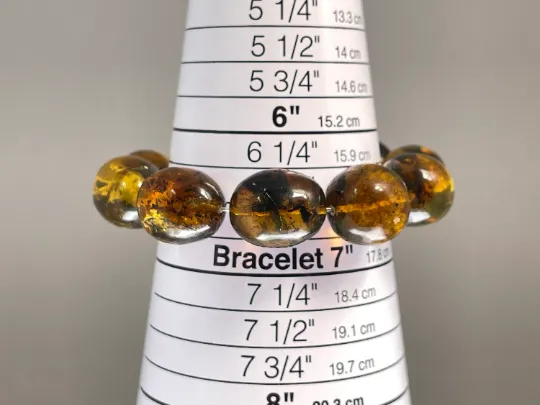 Mexican AMBER Crystal Bracelet - Beaded Bracelet, Handmade Jewelry, Healing Crystals and Stones, 48476