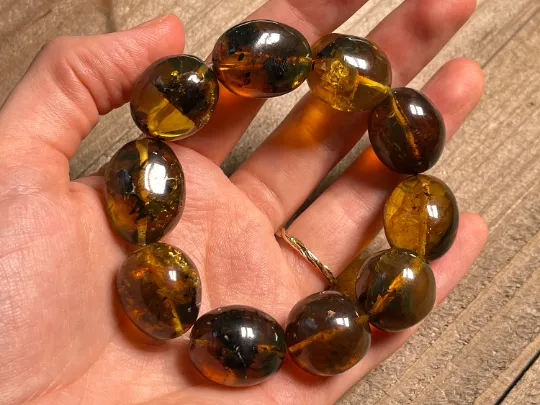 Mexican AMBER Crystal Bracelet - Beaded Bracelet, Handmade Jewelry, Healing Crystals and Stones, 48476