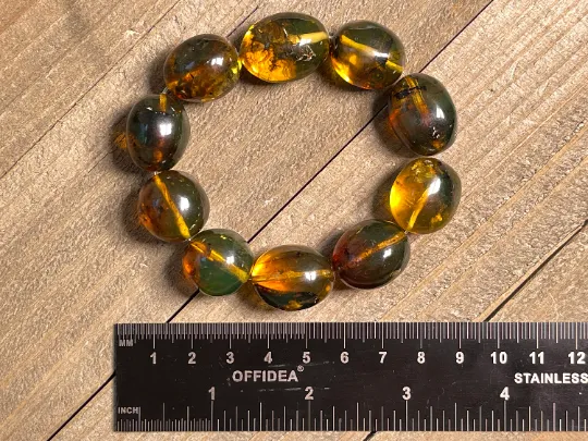 Mexican AMBER Crystal Bracelet - Beaded Bracelet, Handmade Jewelry, Healing Crystals and Stones, 48476