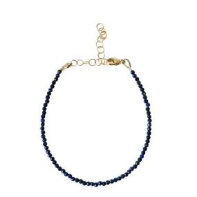 Mini Lapis Lazuli Gemstone Bracelet, Tiny Faceted Gemstone Bracelet