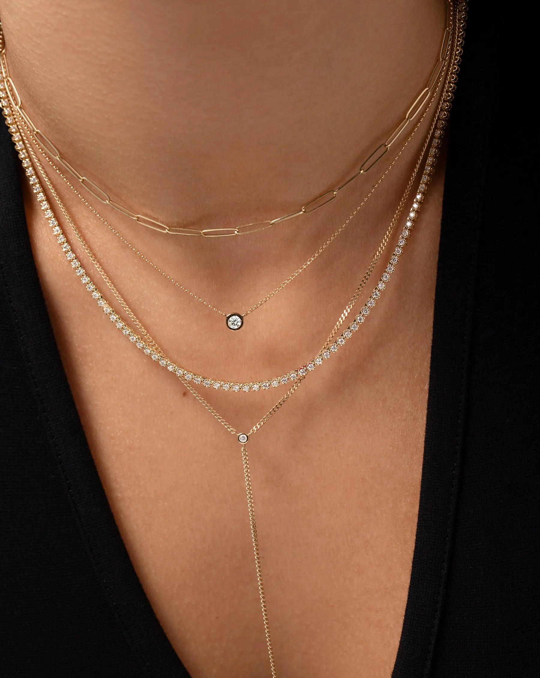 Mixed Shapes Diamond Pendant Necklace