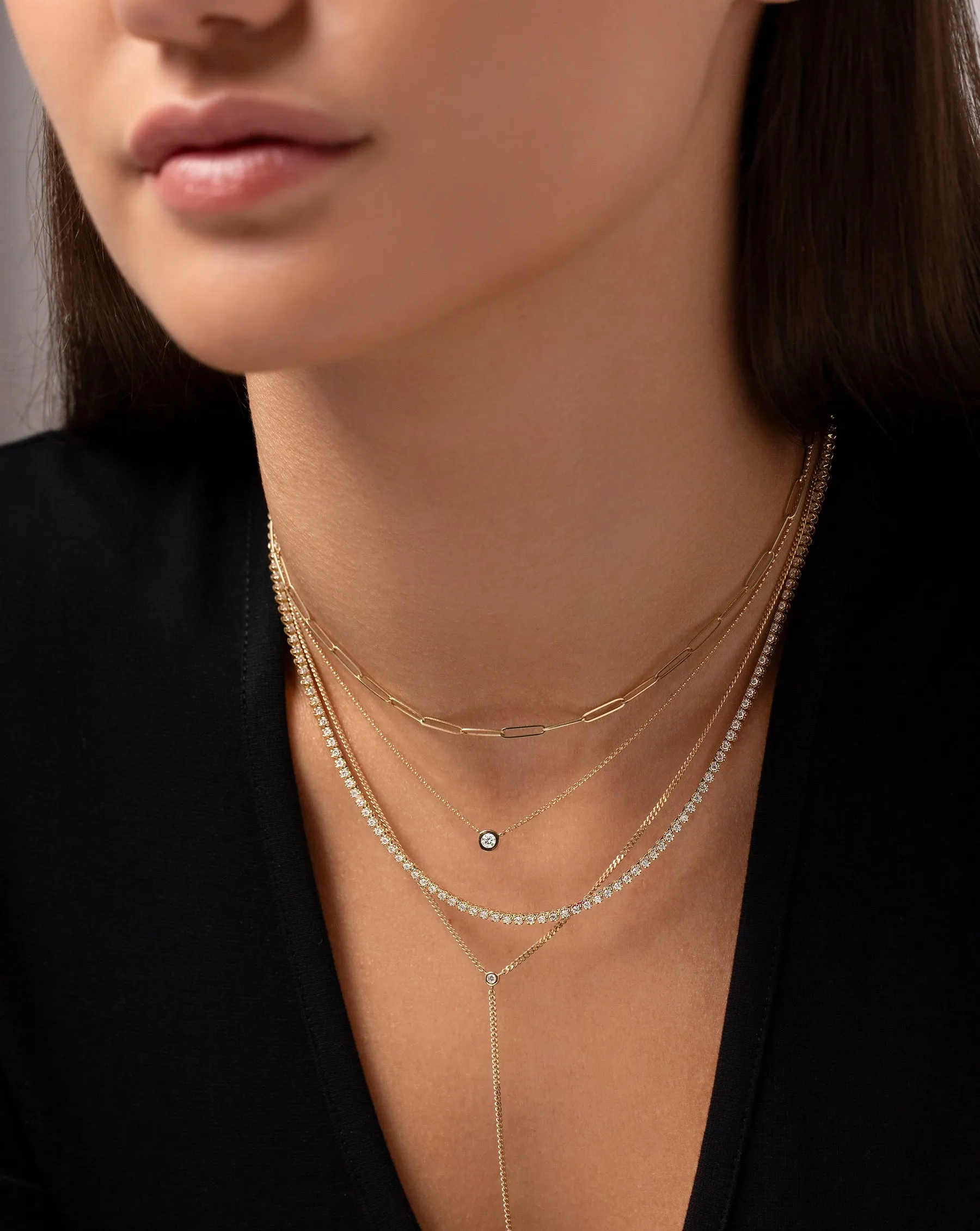 Mixed Shapes Diamond Pendant Necklace