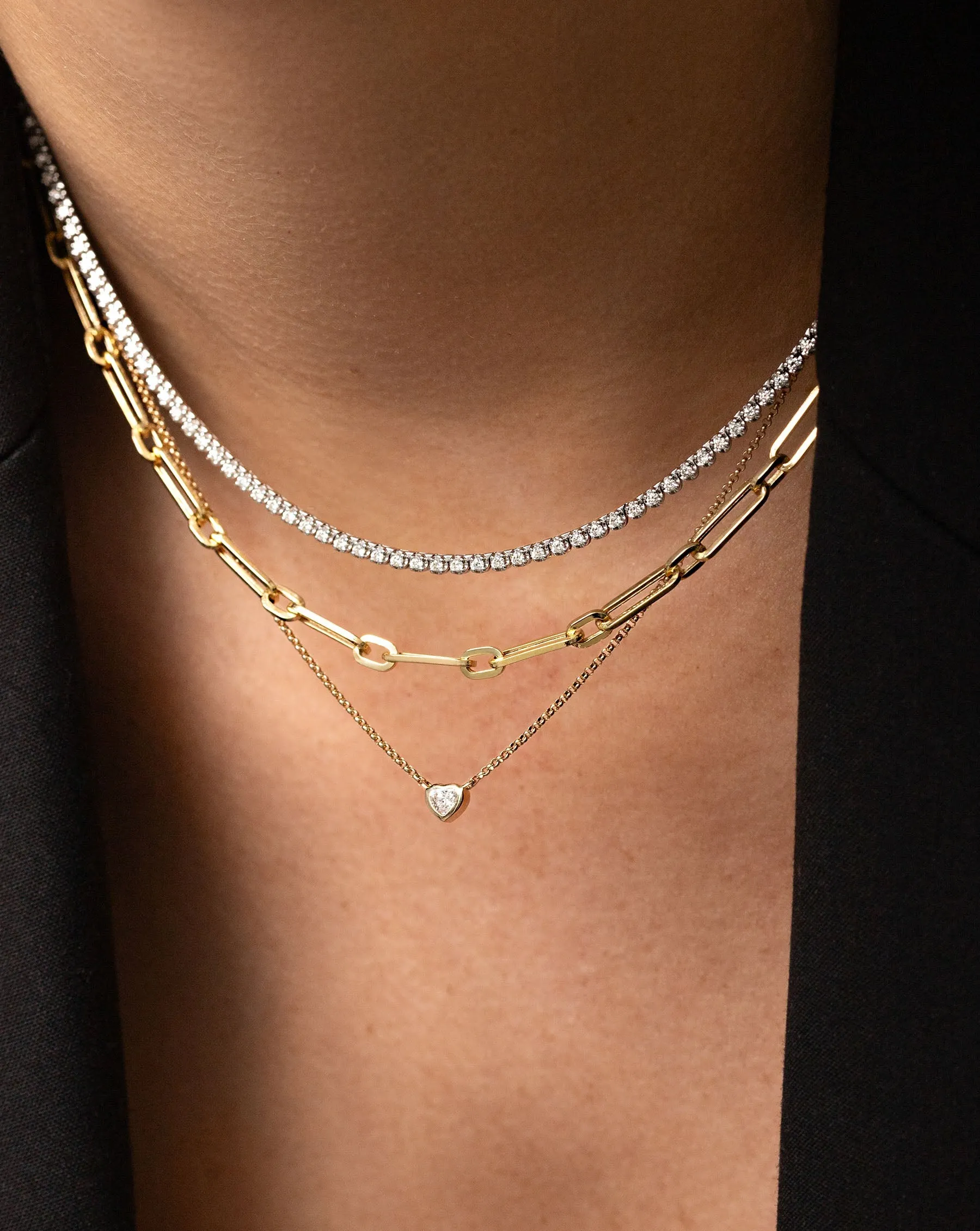 Mixed Shapes Diamond Pendant Necklace