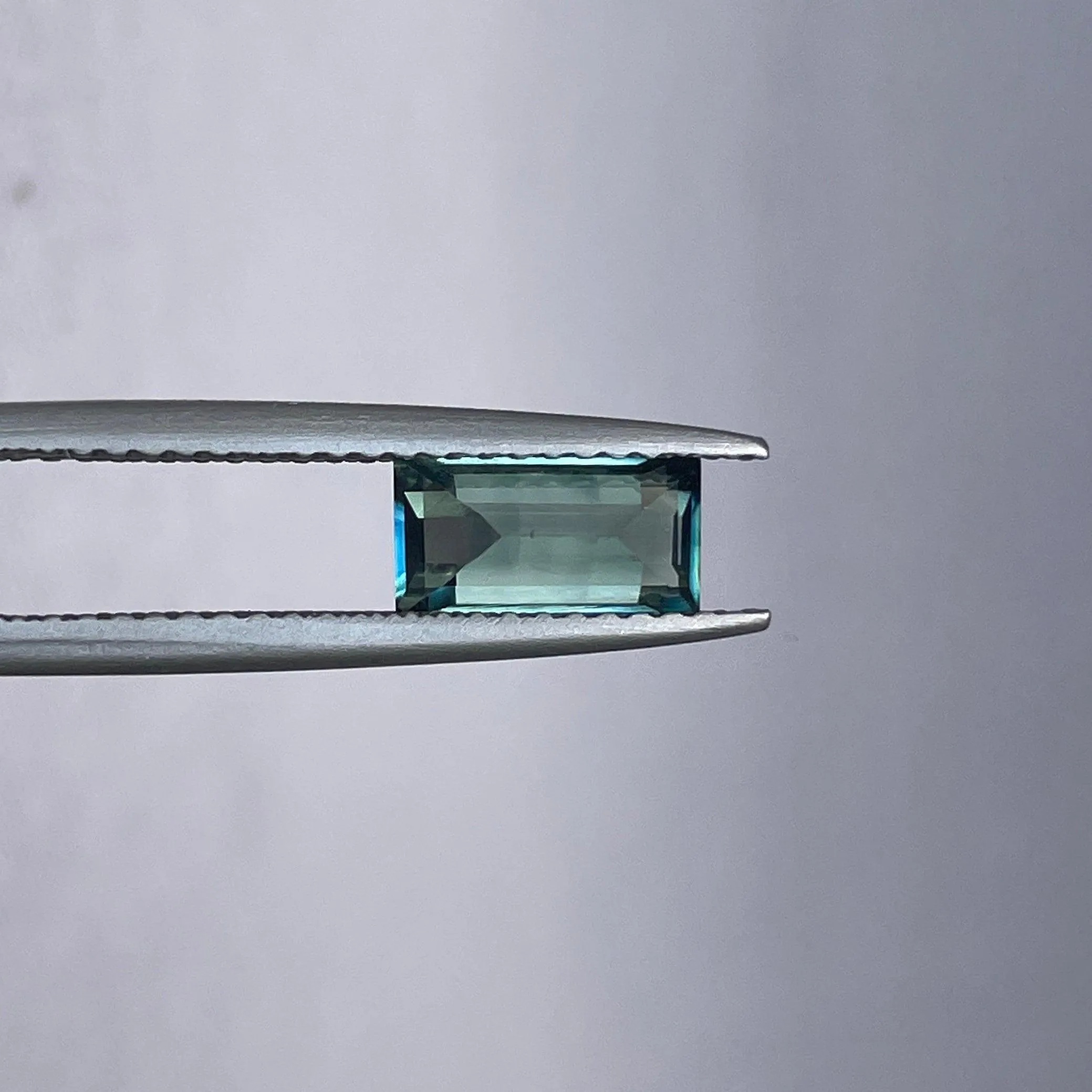 Natural Unheated Princess Teal Bluish Green Sapphire 1.30 carats.