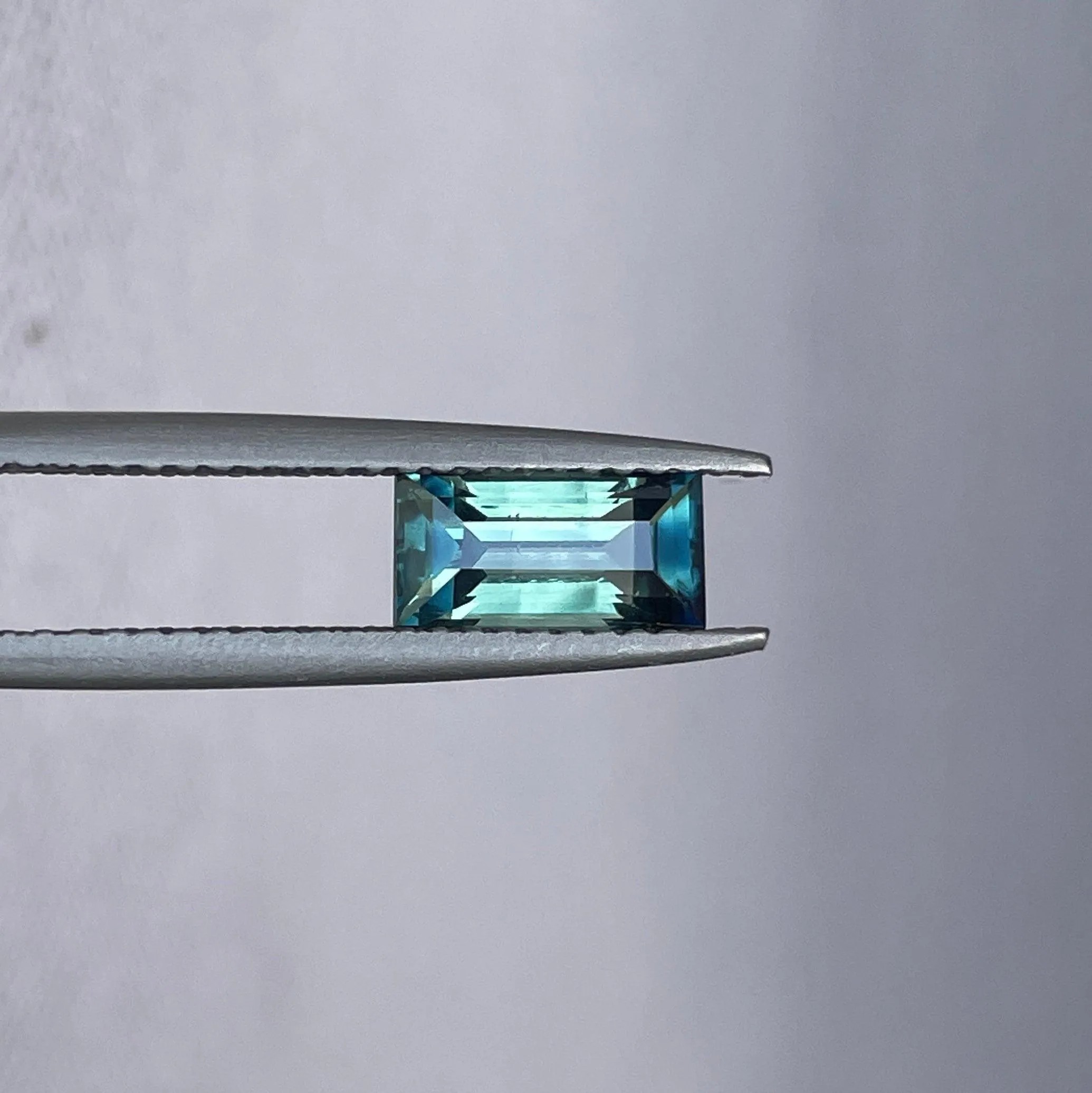 Natural Unheated Princess Teal Bluish Green Sapphire 1.30 carats.