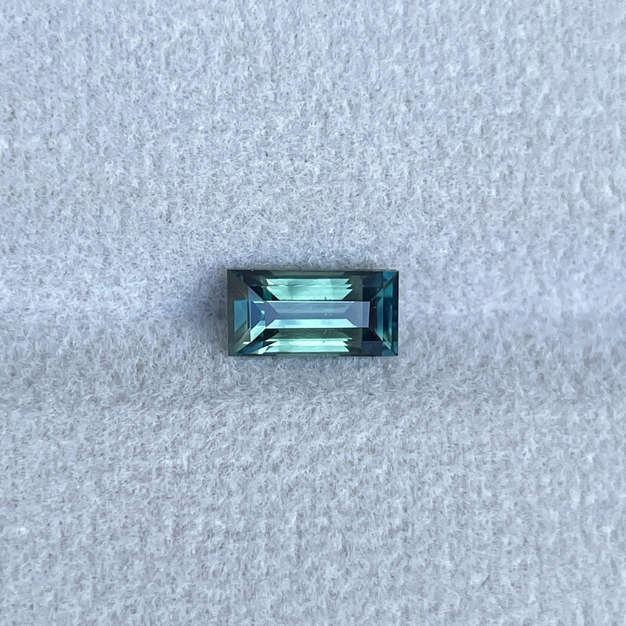 Natural Unheated Princess Teal Bluish Green Sapphire 1.30 carats.