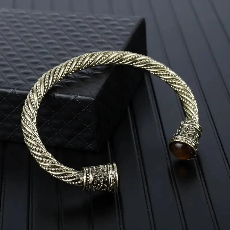 Nordic Viking Bracelet - Geometric Stone Bracelet for Women