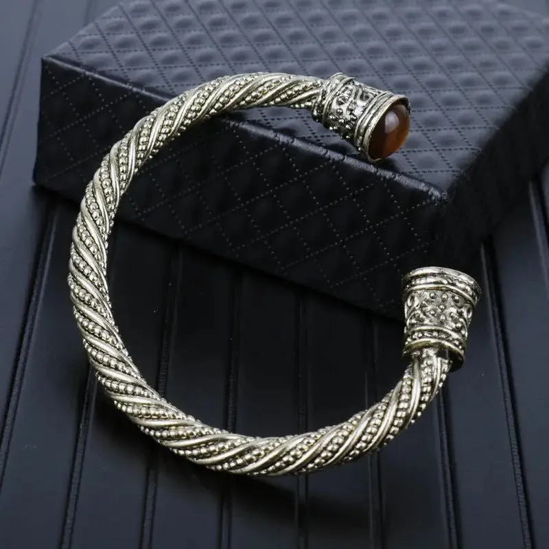 Nordic Viking Bracelet - Geometric Stone Bracelet for Women