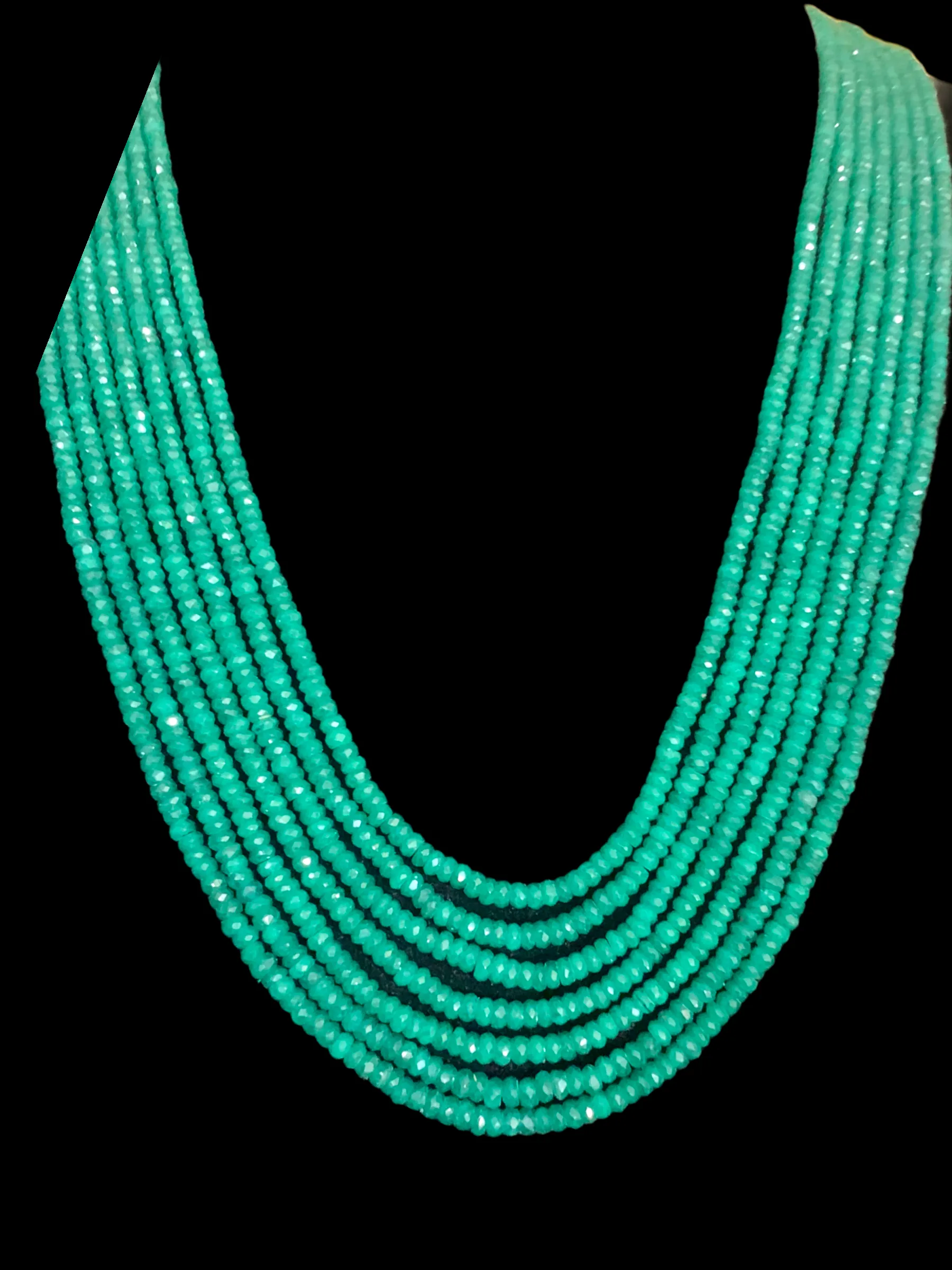 NS288 Emerald beads necklace ( SHIPS IN 4 WEEKS  )