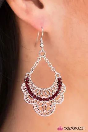 Open Door Jewelry - Dream Act - Red Earring - Paparazzi Accessories