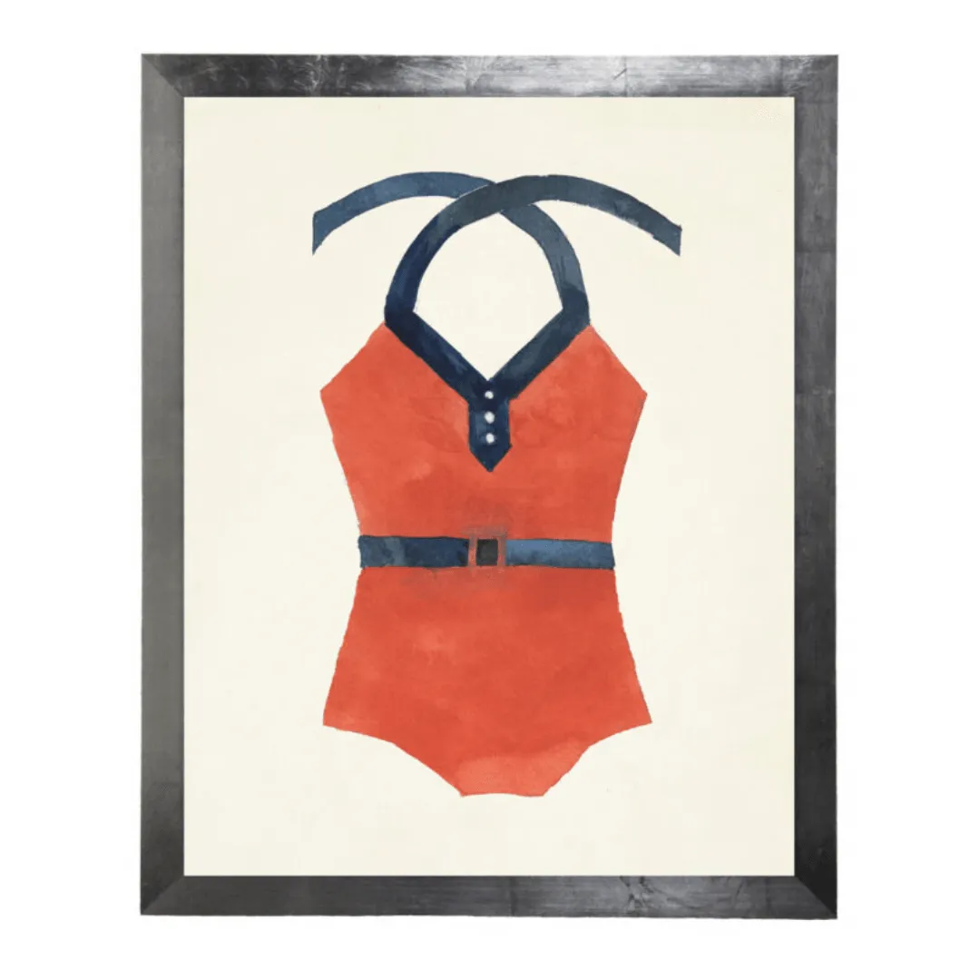 Orange Bathing Suit with Blue Belt Artwork
