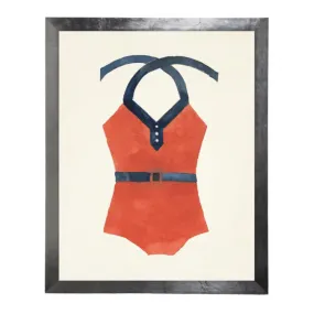 Orange Bathing Suit with Blue Belt Artwork