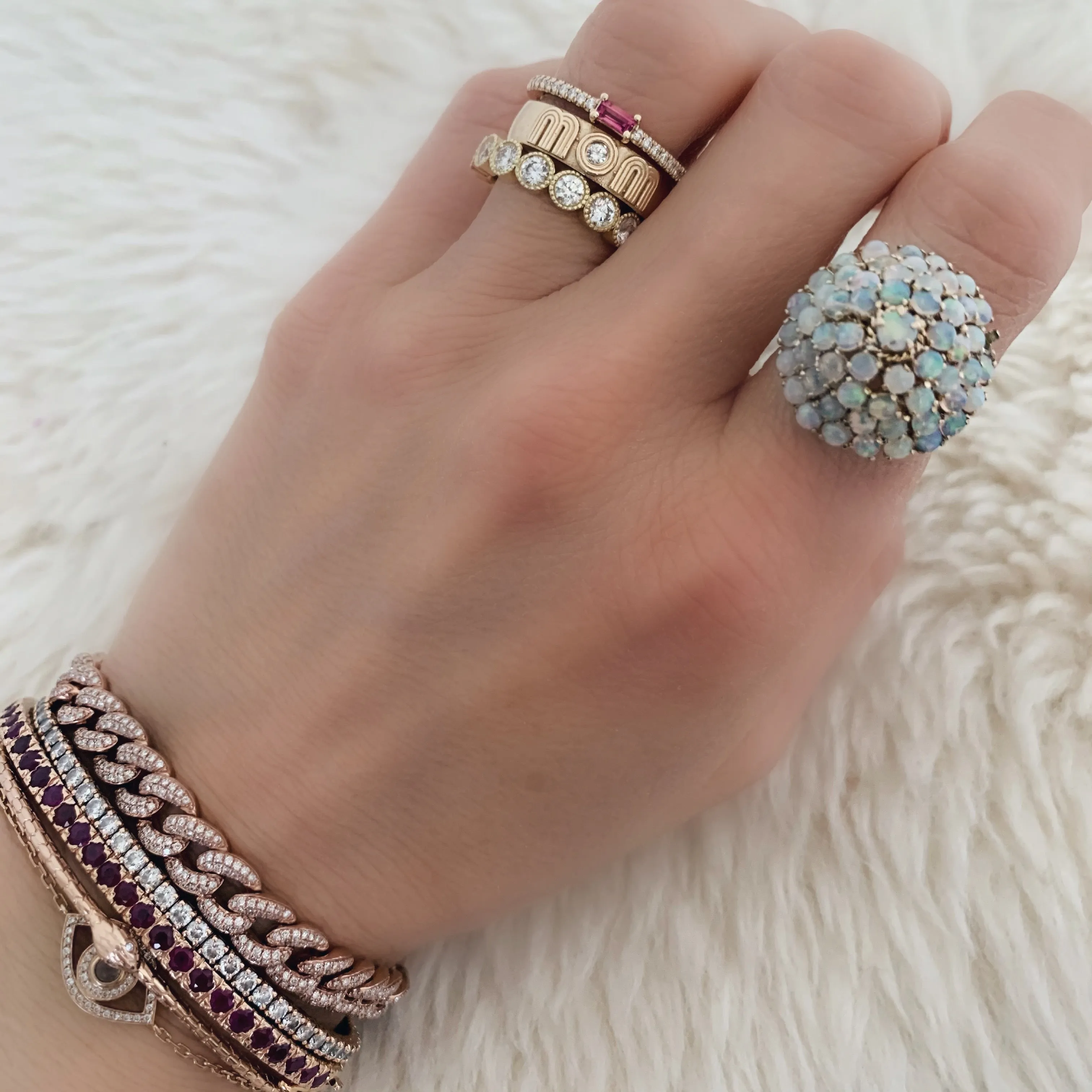 Pave Diamond Small Link Bracelet