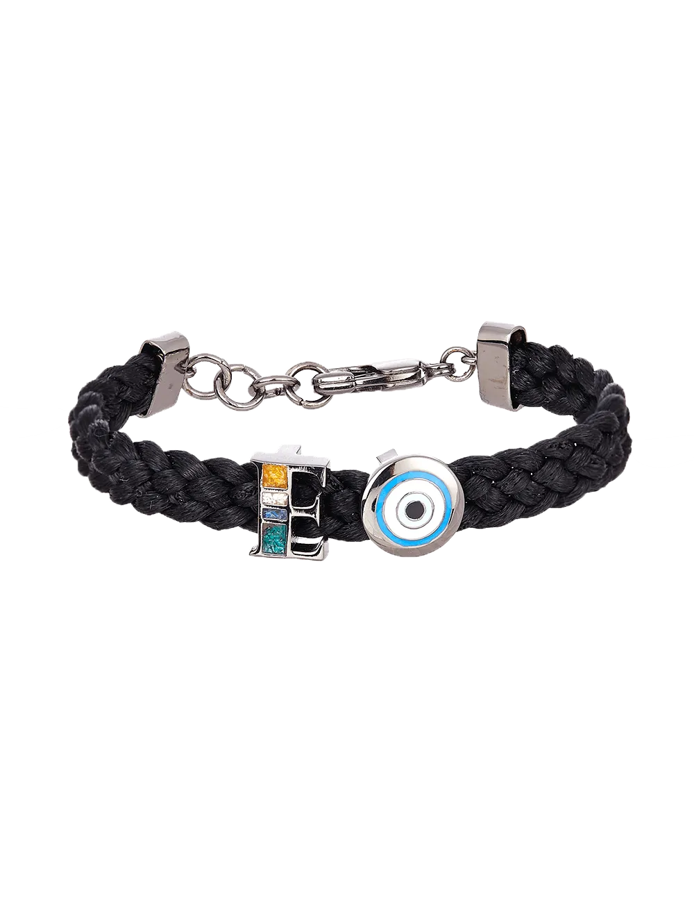 Personalised Unisex Infini Thread of Protego Bracelet, Noir and Gunmetal