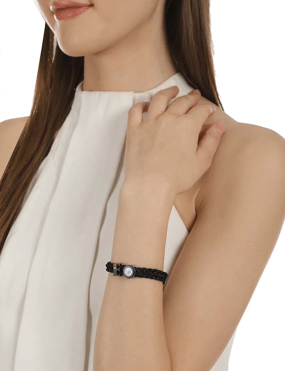 Personalised Unisex Infini Thread of Protego Bracelet, Noir and Gunmetal