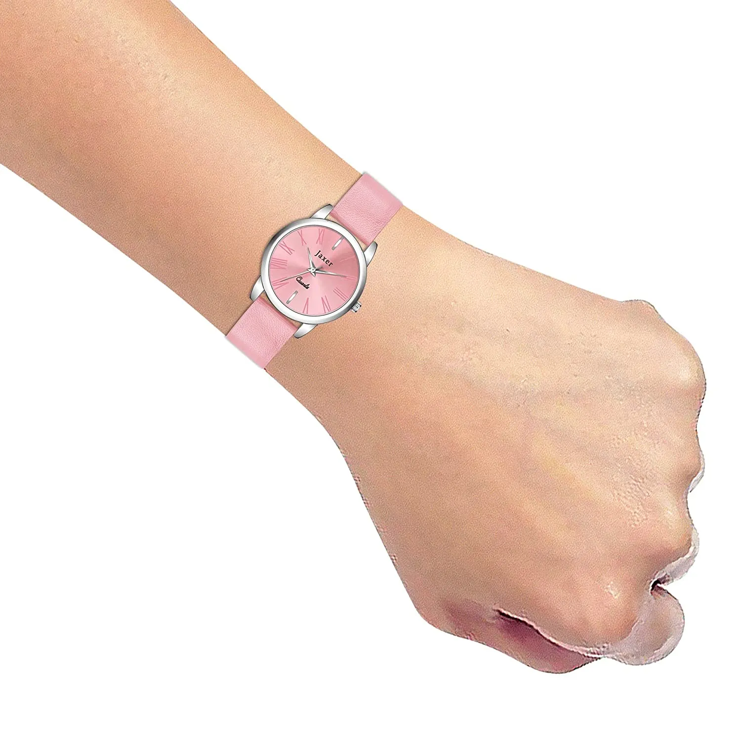Pink Genuine Leather Strap Analog Watch - For Women JXRW2558