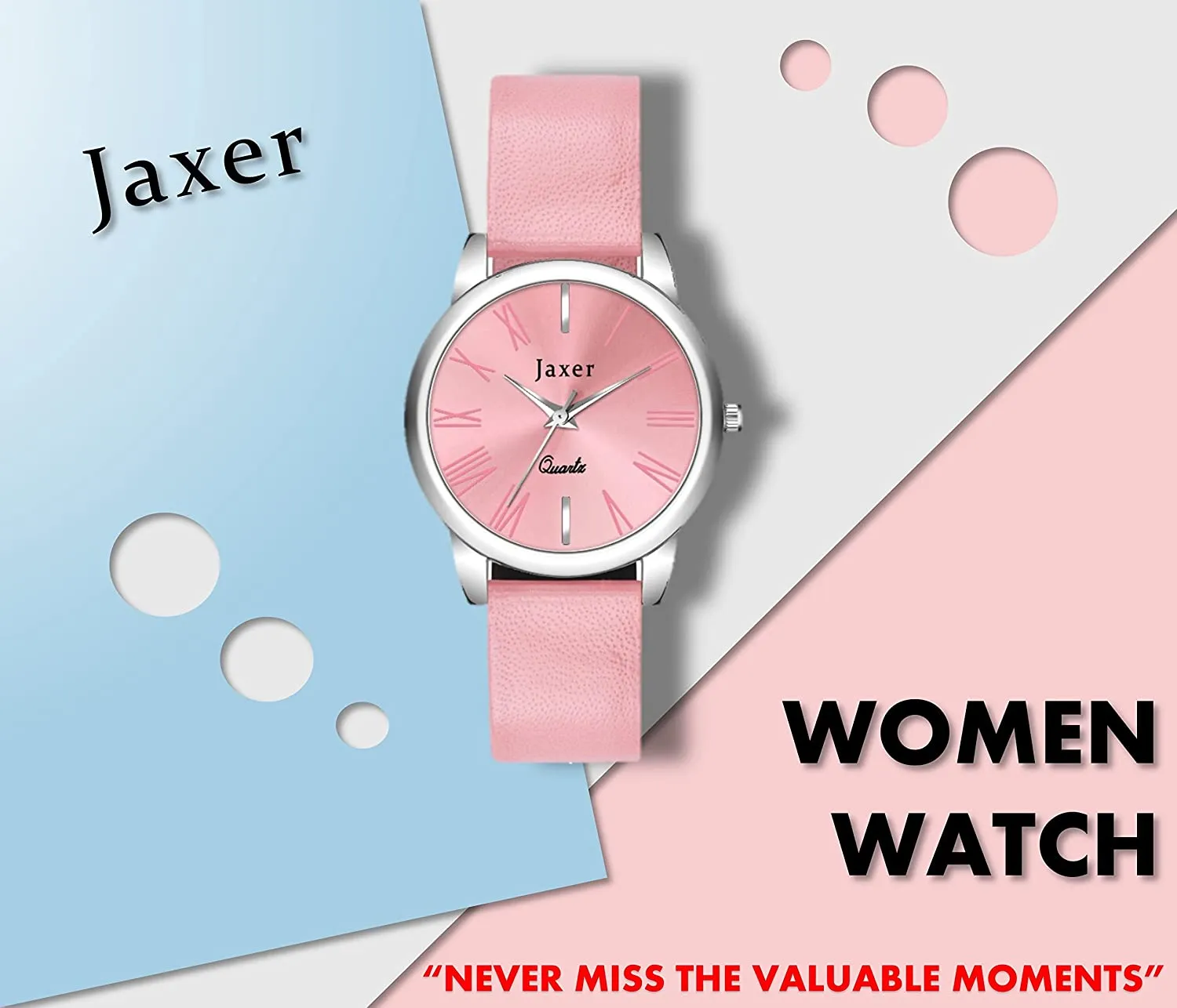 Pink Genuine Leather Strap Analog Watch - For Women JXRW2558
