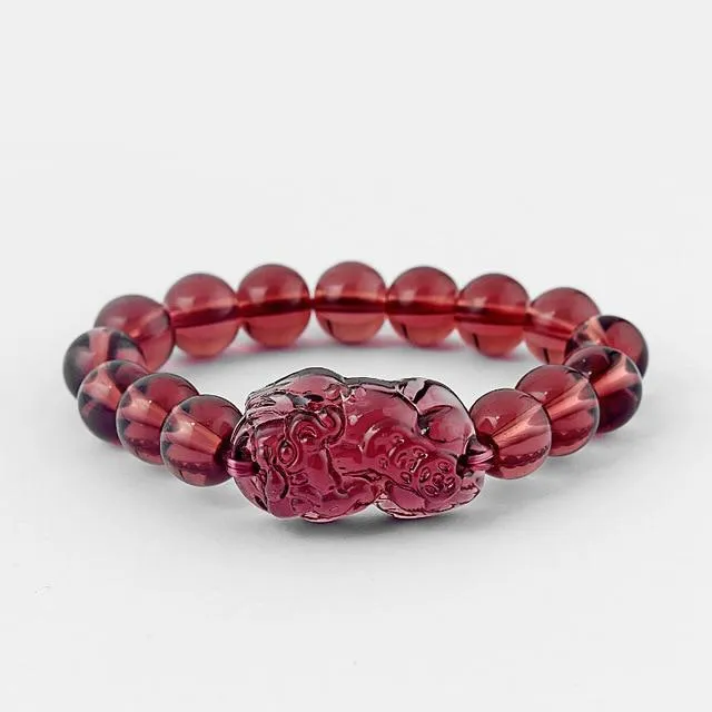 Pixiu Brave Troops Glass Beads Bracelet