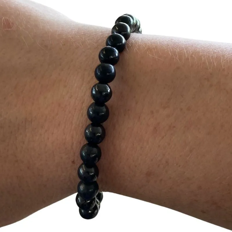 Polished Shungite Beaded Bracelet