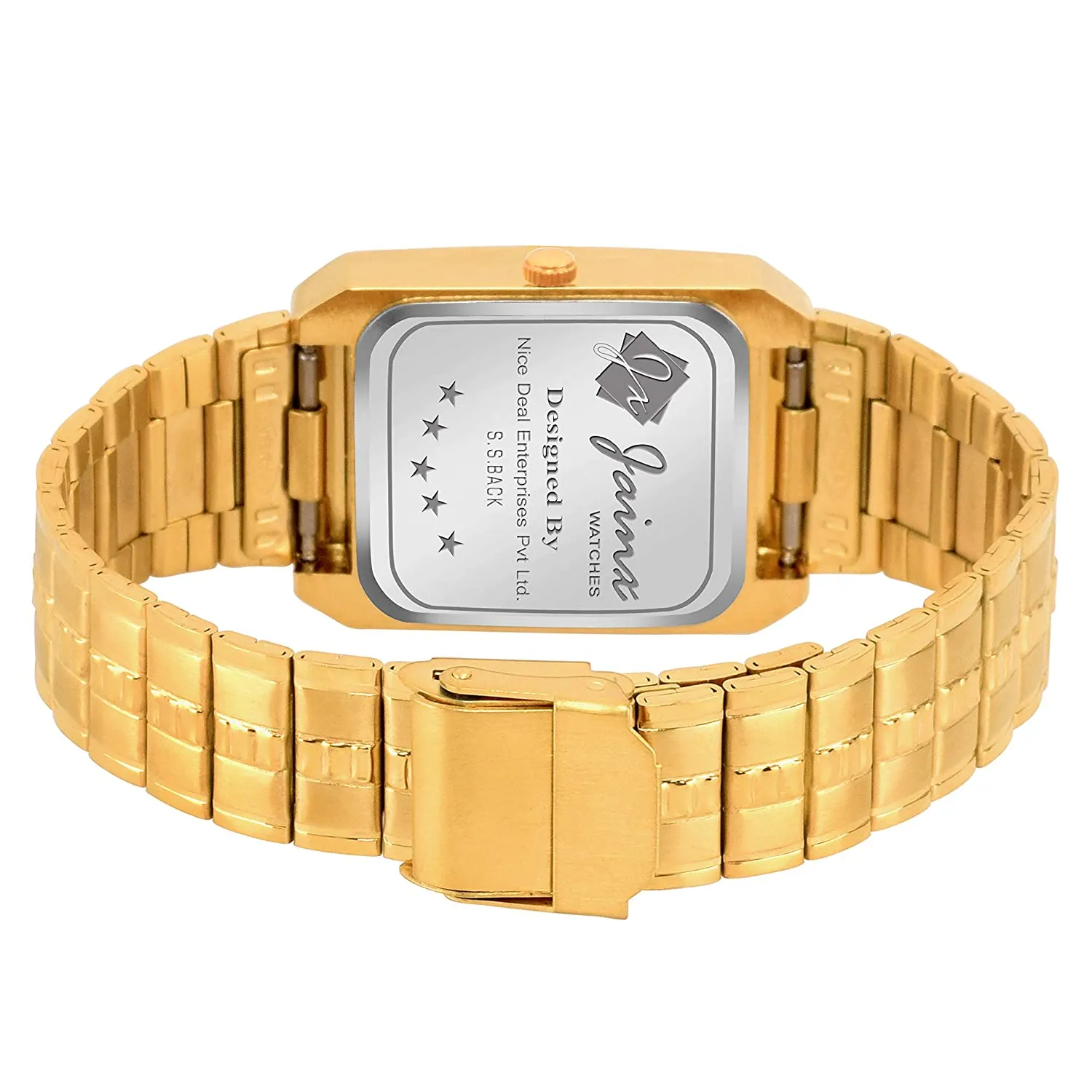 Premium Black Day & Date Feature Dial Golden Chain Analog Watch - For Men JM1128