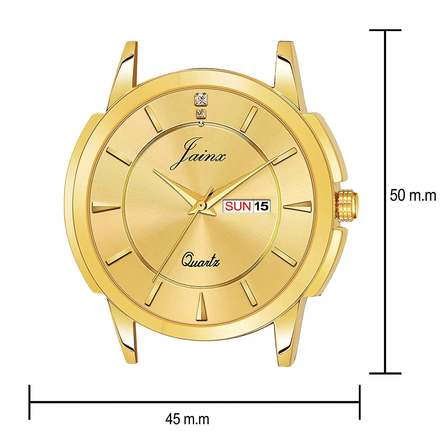 Premium Day and Date Function Golden Chain Analog Watch For Men - JM1166