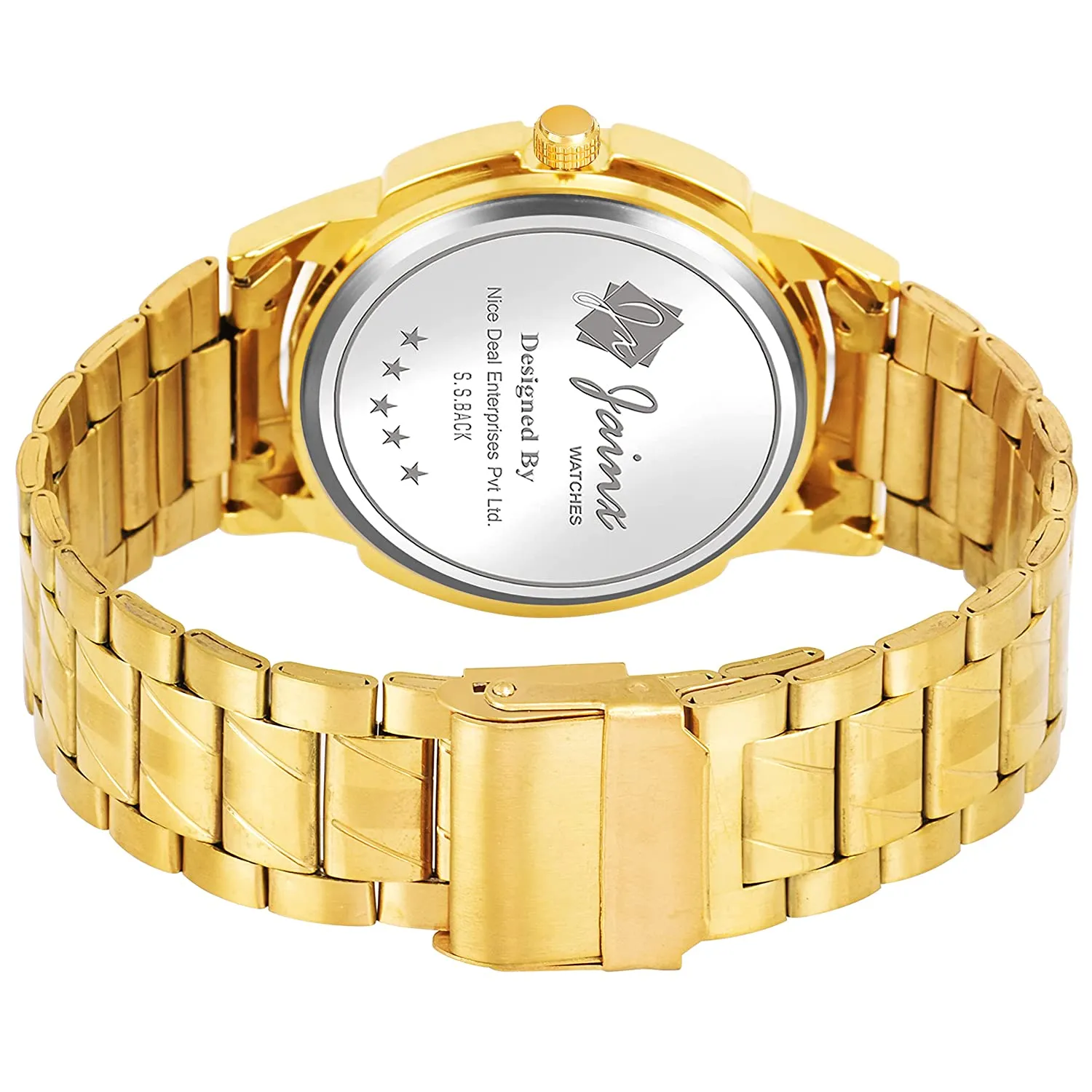 Premium Day and Date Function Golden Chain Analog Watch For Men - JM1166