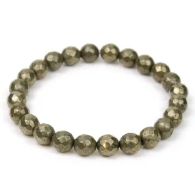 Pyrite Faceted Bracelet on Elastic Cord