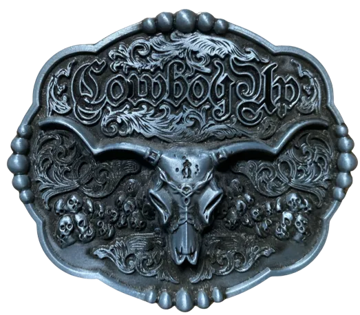 "Cowboy Up" Western Longhorn Belt Buckle